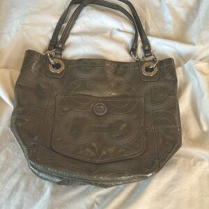 Coach Alex Stitched Patent Tote